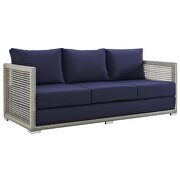 Outdoor patio wicker rattan sofa in gray navy by Modway additional picture 8