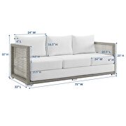 Outdoor patio wicker rattan sofa in gray white by Modway additional picture 6