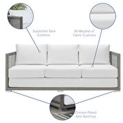 Outdoor patio wicker rattan sofa in gray white by Modway additional picture 7