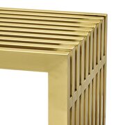 Small stainless steel bench in gold by Modway additional picture 2