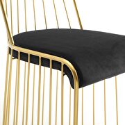 Gold stainless steel performance velvet dining chair in gold black additional photo 2 of 5