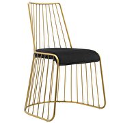 Gold stainless steel performance velvet dining chair in gold black additional photo 4 of 5