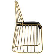 Gold stainless steel performance velvet dining chair in gold black additional photo 5 of 5