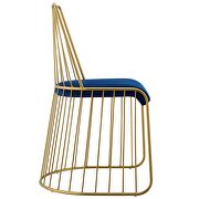 Gold stainless steel performance velvet dining chair in gold navy additional photo 5 of 5
