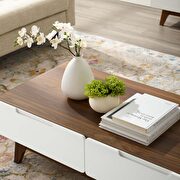 Coffee table in walnut white by Modway additional picture 6