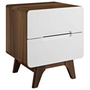Nightstand or end table in walnut white by Modway additional picture 2