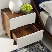 Nightstand or end table in walnut white by Modway additional picture 6