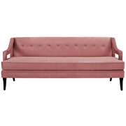 Button tufted performance velvet sofa in dusty rose additional photo 2 of 3