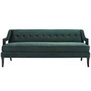 Button tufted performance velvet sofa in green additional photo 2 of 5