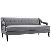 Button tufted performance velvet sofa in gray additional photo 3 of 6