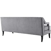 Button tufted performance velvet sofa in gray additional photo 4 of 6