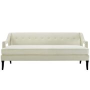 Button tufted performance velvet sofa in ivory additional photo 2 of 5