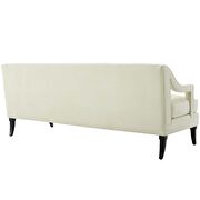Button tufted performance velvet sofa in ivory additional photo 4 of 5