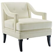 Button tufted performance velvet chair in ivory additional photo 2 of 3