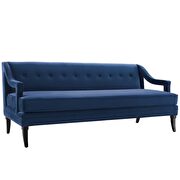 Button tufted performance velvet sofa in navy additional photo 3 of 5