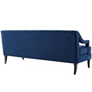 Button tufted performance velvet sofa in navy additional photo 4 of 5