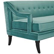 Button tufted performance velvet sofa in teal additional photo 5 of 6