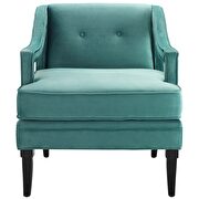 Button tufted performance velvet chair in teal additional photo 4 of 3