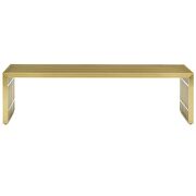 Large stainless steel bench in gold by Modway additional picture 4