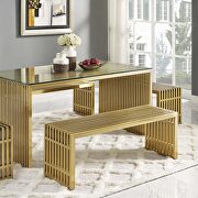 Large stainless steel bench in gold by Modway additional picture 7