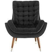 Button tufted performance velvet lounge chair additional photo 4 of 6