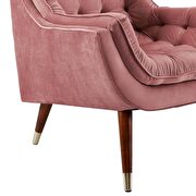 Button tufted performance velvet lounge chair additional photo 4 of 7