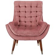 Button tufted performance velvet lounge chair additional photo 5 of 7