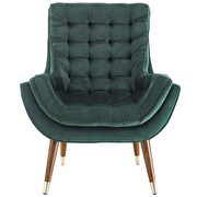 Button tufted performance velvet lounge chair additional photo 4 of 6
