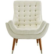 Button tufted performance velvet lounge chair additional photo 4 of 5