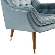 Button tufted performance velvet lounge chair additional photo 3 of 6