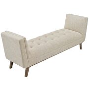 Tufted button upholstered fabric accent bench in beige by Modway additional picture 4