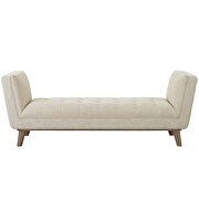 Tufted button upholstered fabric accent bench in beige by Modway additional picture 6