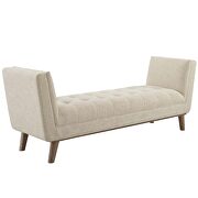 Tufted button upholstered fabric accent bench in beige by Modway additional picture 7