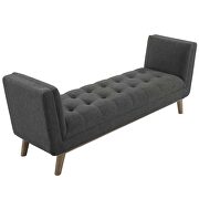 Tufted button upholstered fabric accent bench in gray by Modway additional picture 3