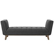 Tufted button upholstered fabric accent bench in gray by Modway additional picture 5