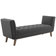 Tufted button upholstered fabric accent bench in gray by Modway additional picture 6