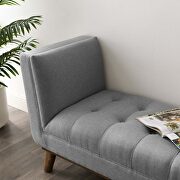Tufted button upholstered fabric accent bench in light gray by Modway additional picture 2