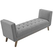 Tufted button upholstered fabric accent bench in light gray by Modway additional picture 4