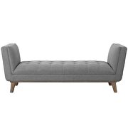 Tufted button upholstered fabric accent bench in light gray by Modway additional picture 6