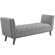 Tufted button upholstered fabric accent bench in light gray by Modway additional picture 7
