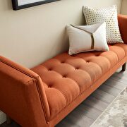 Tufted button upholstered fabric accent bench in orange by Modway additional picture 2