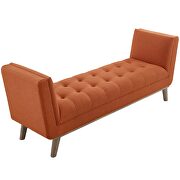 Tufted button upholstered fabric accent bench in orange by Modway additional picture 4