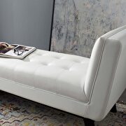Tufted button faux leather accent bench in white by Modway additional picture 2
