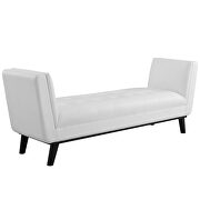 Tufted button faux leather accent bench in white by Modway additional picture 7