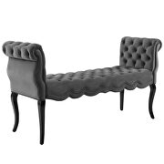 Chesterfield style button tufted performance velvet bench in gray by Modway additional picture 6
