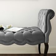 Chesterfield style button tufted performance velvet bench in gray by Modway additional picture 8