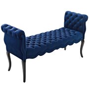 Chesterfield style button tufted performance velvet bench in navy by Modway additional picture 4