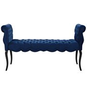 Chesterfield style button tufted performance velvet bench in navy by Modway additional picture 5