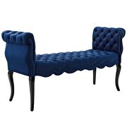 Chesterfield style button tufted performance velvet bench in navy by Modway additional picture 7
