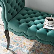 Chesterfield style button tufted performance velvet bench in teal by Modway additional picture 2